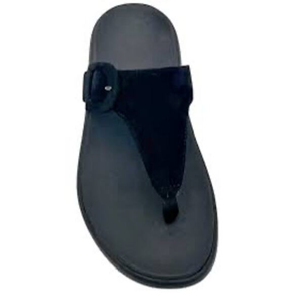 Vionic Activate RX Platform Sandal Black Suede Flip Flop TStrap Cushion Size 7.5 - Picture 1 of 7